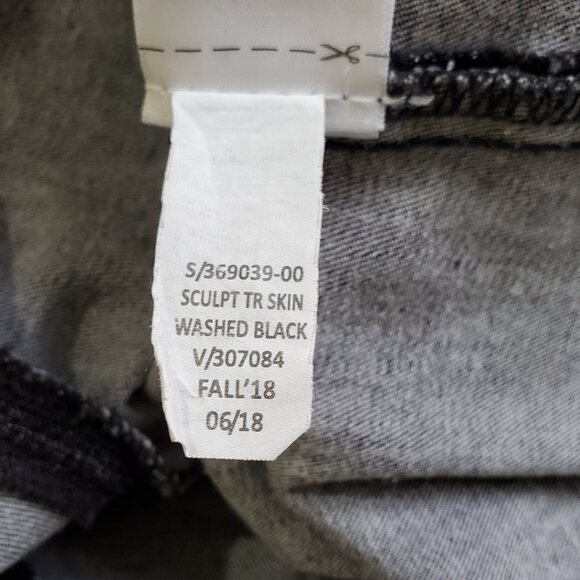 GAP Denim Women's Sculpt True Skinny Washed Black Side Zip Jeans Size 14 - Picture 9 of 9